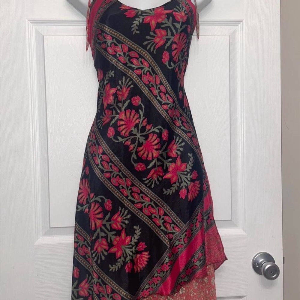 India Boutique Black and Pink Asymmetrical Dress